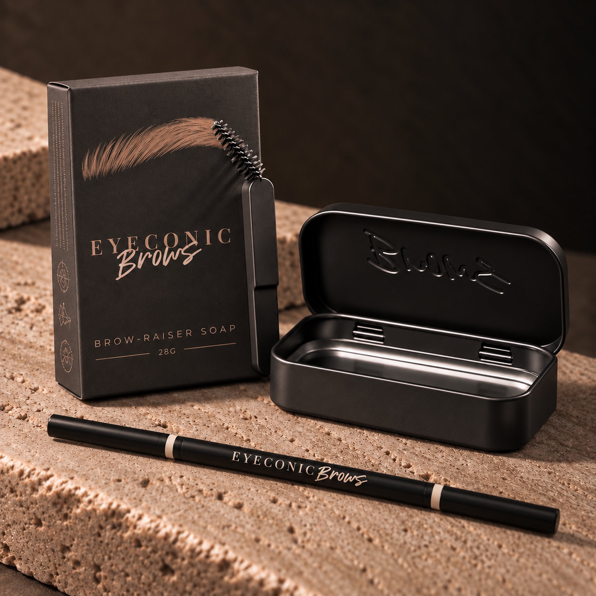 The Ultimate Eyeconic Duo (Save $10) Includes: Shape-Shifter Brow Pencil + Brow Raiser Soap