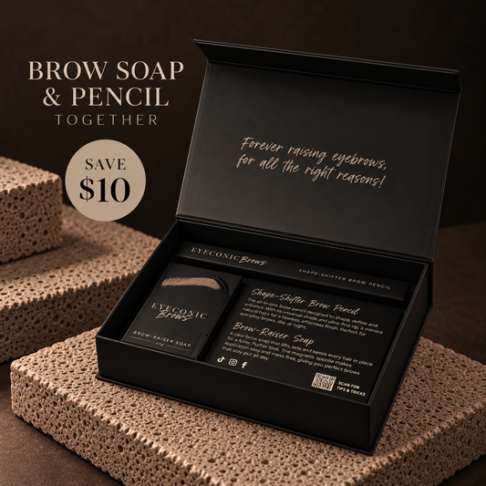 The Ultimate Eyeconic Duo (Save $10) Includes: Shape-Shifter Brow Pencil + Brow Raiser Soap